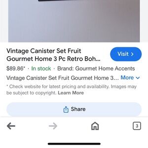 Vintage canister set fruit Gourmet Home